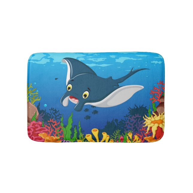 Landschaftliches Unterwasser-Display Stingray Cora Badematte (Vorderseite)