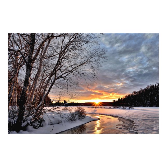 landschaftliches Winterlandschaftsplakat Fotodruck (Vorne)