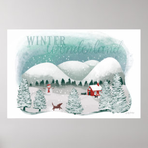 Landschaftliches Winterwunderland Poster