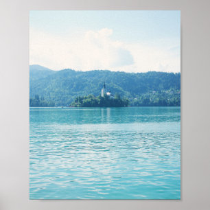 Landschaftphotography See-Gebirgsblau Slowenien Poster