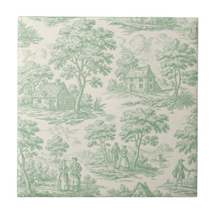 Landschafts-Sage-Grün-Toile-Bauernhoftier Fliese