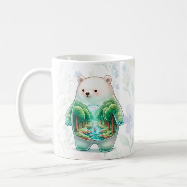 Landschaftsbär / KaninchenDreamscape Kaffeetasse (Links)