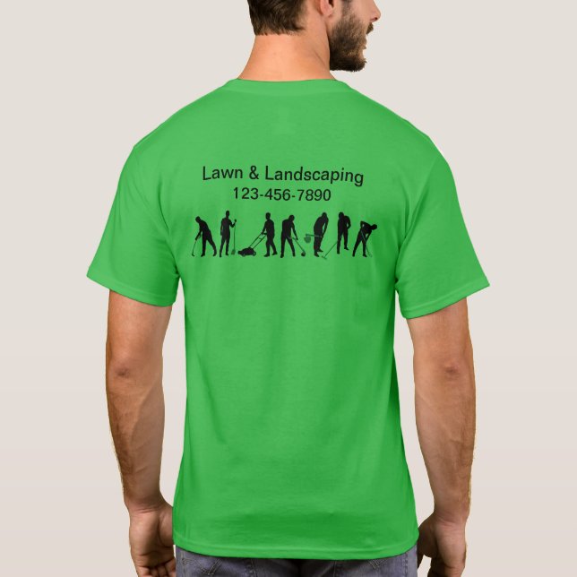 Landschaftsbau Unternehmens Logo Arbeitshemden T-Shirt (Rückseite)