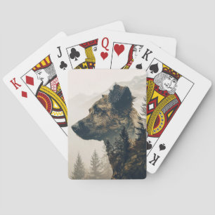 Landschaftsbild der Rustikalen Hunde Spielkarten