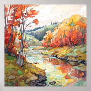 Landschaftsbild des Landes Poster