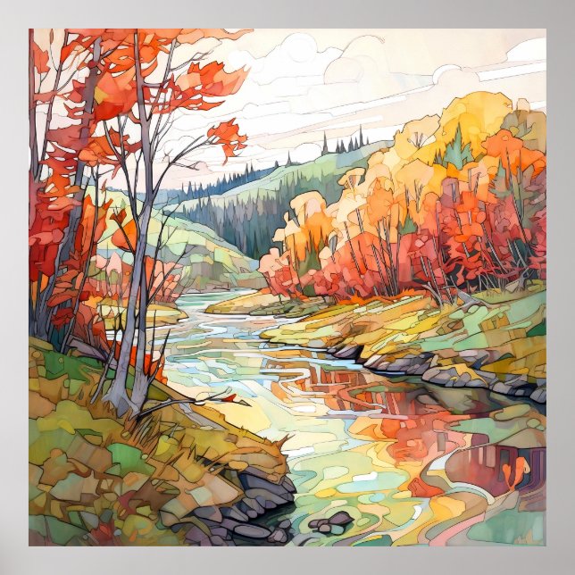 Landschaftsbild des Landes Poster (Vorne)