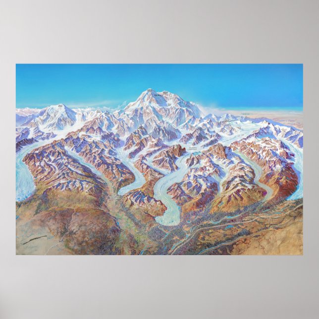 Landschaftsbild des Nationalparks Denali Poster (Vorne)