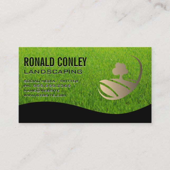 Landschaftsbild | Grass Business Card Visitenkarte (Vorderseite)