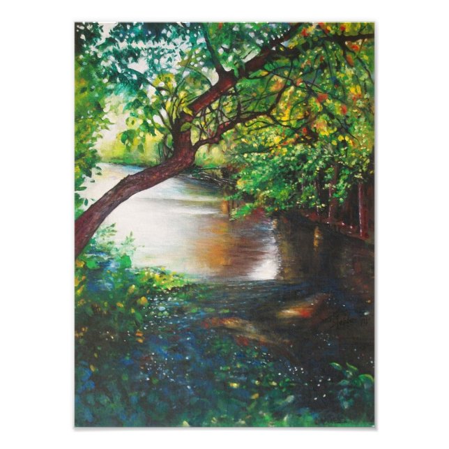 Landschaftsbild Malerei Michigan River | FOTO (Vorne)