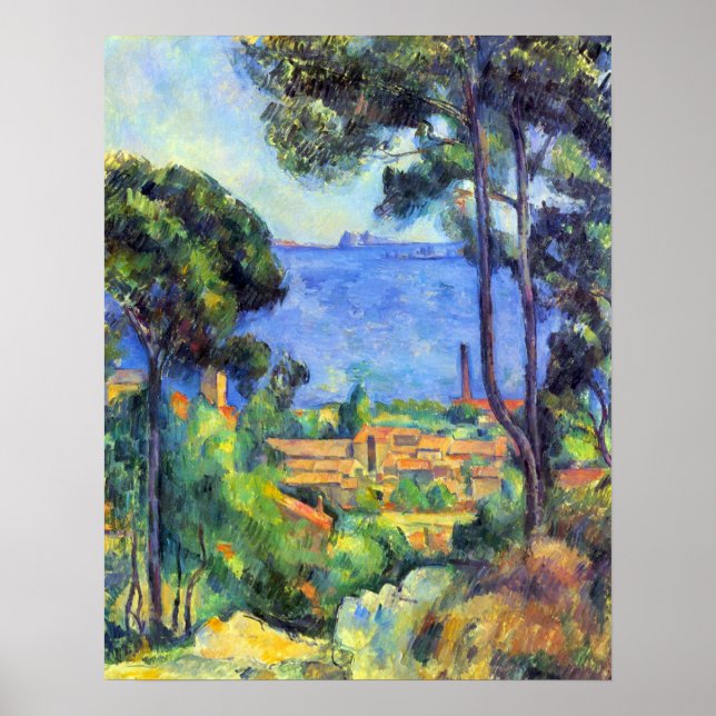 Landschaftsbild von Paul Cezanne Poster (Vorne)