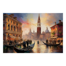 Landschaftsbild von Venedig Anstrich mit Gondeln u