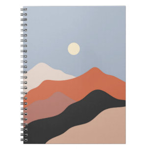 Landschaftsbilder Mitte des Jahrhunderts, minimali Notizblock