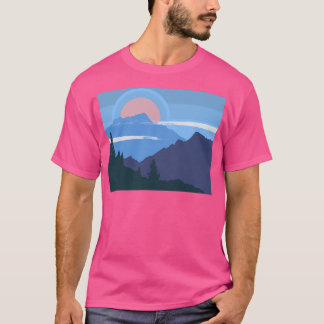 Landschaftsdämmerung in den Bergen aktiv T-Shirt
