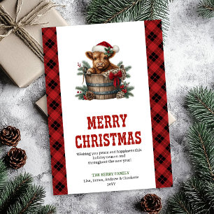 Landschaftsdesign mit Highland-Kuh zu Weihnachten
