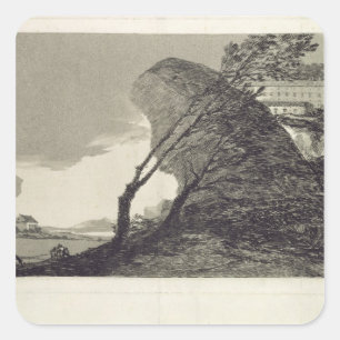 Landschaftsesprit Francisco Jose de Goya y Quadratischer Aufkleber