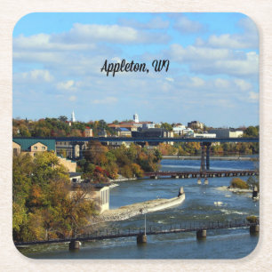 Landschaftsfoto von Appleton, Wisconsin Rechteckiger Pappuntersetzer