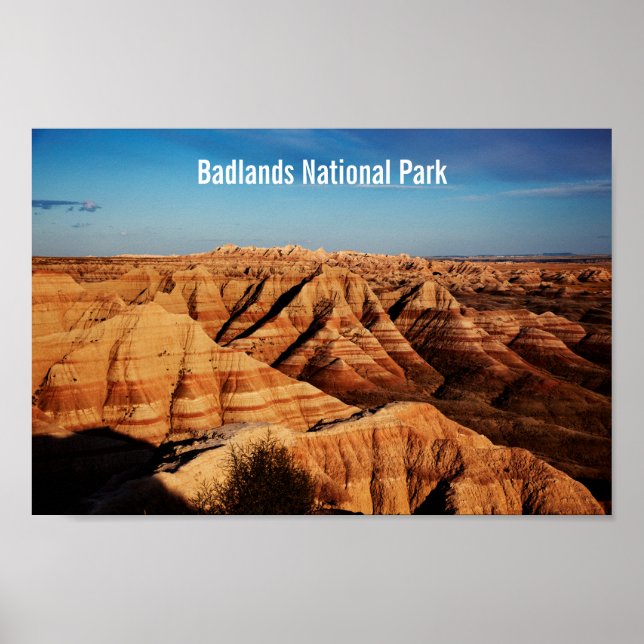 Landschaftsfotografie des Badlands-Nationalparks Poster (Vorne)