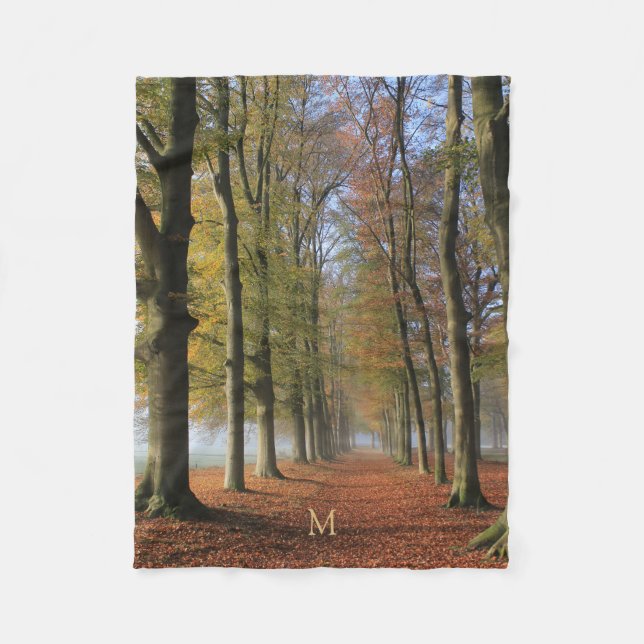 Landschaftsfotografie Herbstbäume Fleecedecke (Vorderseite)
