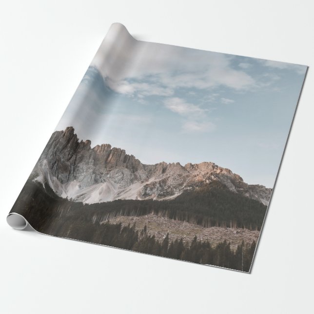 LANDSCHAFTSFOTOGRAFIE VON GRAU UND BROWN BERG GESCHENKPAPIER (Ungerollt)