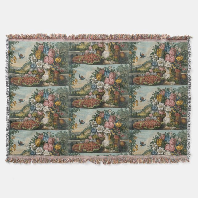 Landschaftsfrucht und Blume Antiquitätenklassik Decke (Vorderseite)