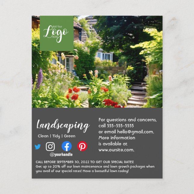 Landschaftsgärtnerbaum-Chirurg Flyer (Vorne)