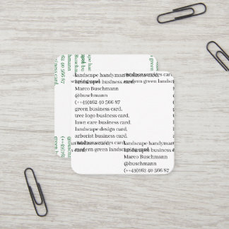 Landschaftsgestaltung Textkarte modernes Logo kost Quadratische Visitenkarte