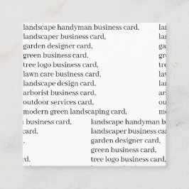 Landschaftsgestaltung Textkarte Quadratische Visitenkarte