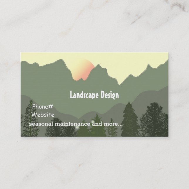 Landschaftsgestaltung und -pflege visitenkarte (Vorderseite)