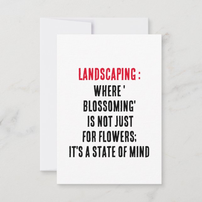 Landschaftsgestaltung Wo Blüten nicht nur für Fl. Dankeskarte (Vorderseite)