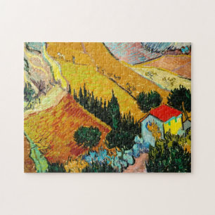 Landschaftshaus und Ploughman Vincent van Gogh