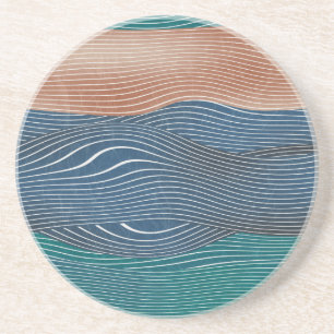 Landschaftshügel: nahtloses Muster. Getränkeuntersetzer