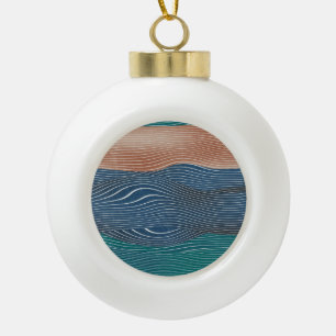Landschaftshügel: nahtloses Muster. Keramik Kugel-Ornament
