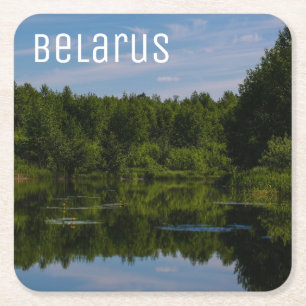 Landschaftslandschaft Canal Sky Belarus Rechteckiger Pappuntersetzer