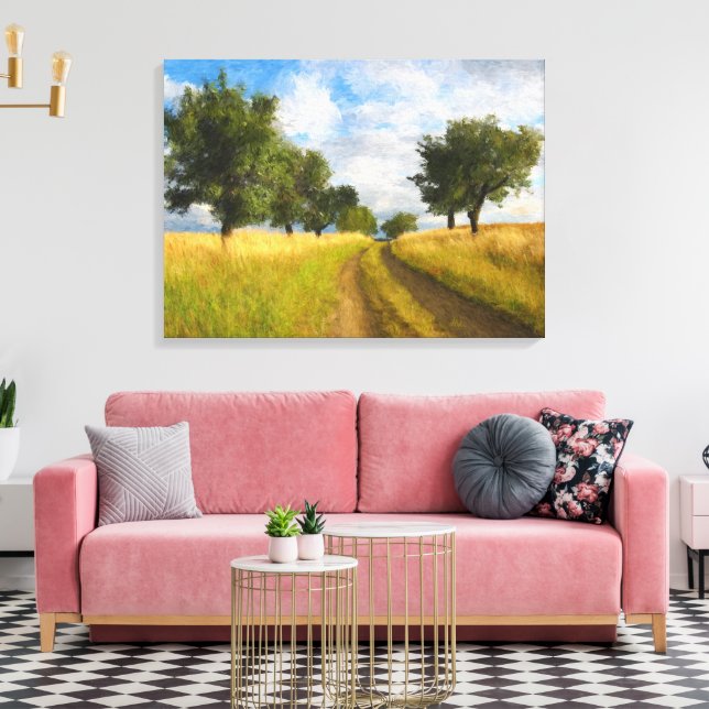 Landschaftsmalerei auf Landstraßen Leinwanddruck (Insitu (Wohnzimmer))