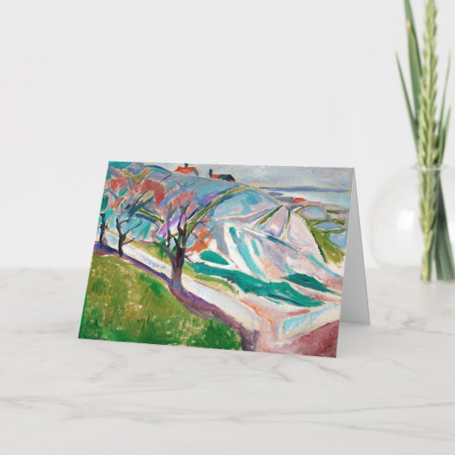 Landschaftsmalerei Edward Munch expressionistische Karte (Vorderseite)