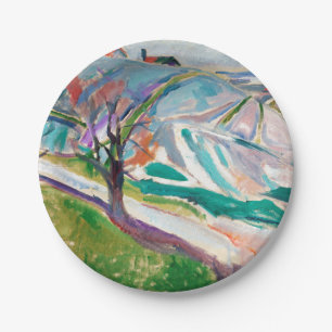 Landschaftsmalerei Edward Munch Pappteller