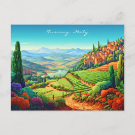 Landschaftsmalerei in der Toskana | Italien Reise  Postkarte