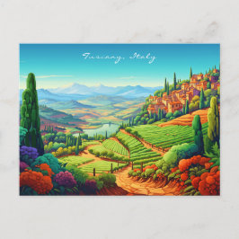 Landschaftsmalerei in der Toskana | Italien Reise  Postkarte