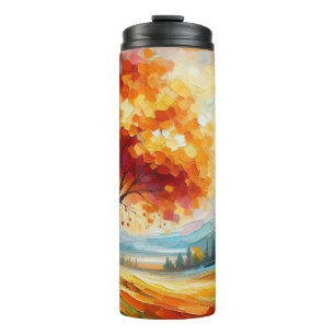 Landschaftsmalerei mit hellen Farben Thermosbecher