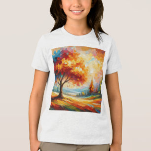 Landschaftsmalerei mit hellen Farben Tri-Blend Shirt
