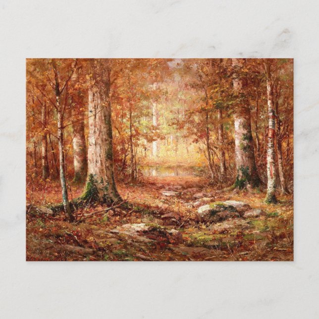 Landschaftsmalerei "Woodland, Nord-Michigan" Postkarte (Vorderseite)