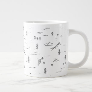 Landschaftsmuster für geometrische Holzlinien Jumbo-Tasse