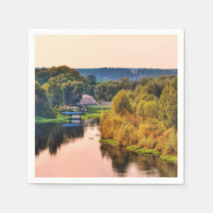 Landschaftspapier zum ländlichen Herbst Neapel Serviette