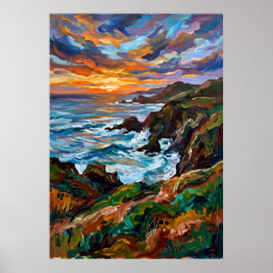 Landschaftsposter Sunset Valley Poster