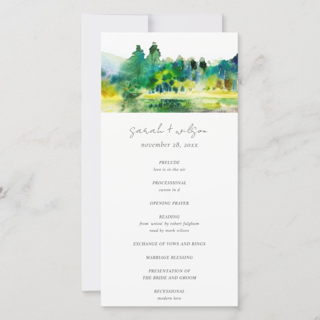 Landschaftsprogramm für Hochzeiten auf dem Berg Dankeskarte (Vorderseite)