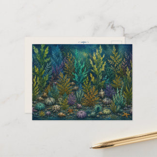 Landschaftsriff Wasserfarbe Ozean inspirierte Post Postkarte
