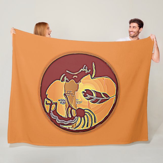 Landschaftsschaltfläche - Kokopelli Mondfeder 1 Fleecedecke (Beispiel)