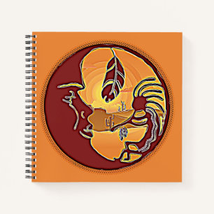 Landschaftsschaltfläche - Kokopelli Mondfeder 1 Notizbuch