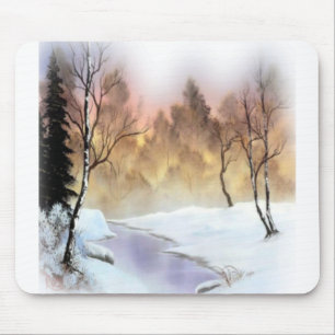 Landschaftsschnee Schneefall Winter Mousepad