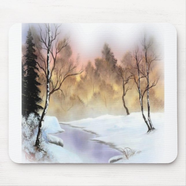 Landschaftsschnee Schneefall Winter Mousepad (Vorne)
